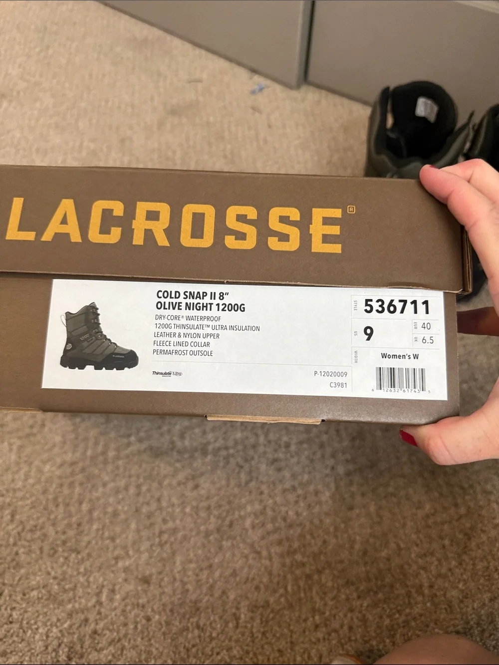 LaCrosse 1200 Insulated Women’s Hunting Boots — Olive Green Size 9